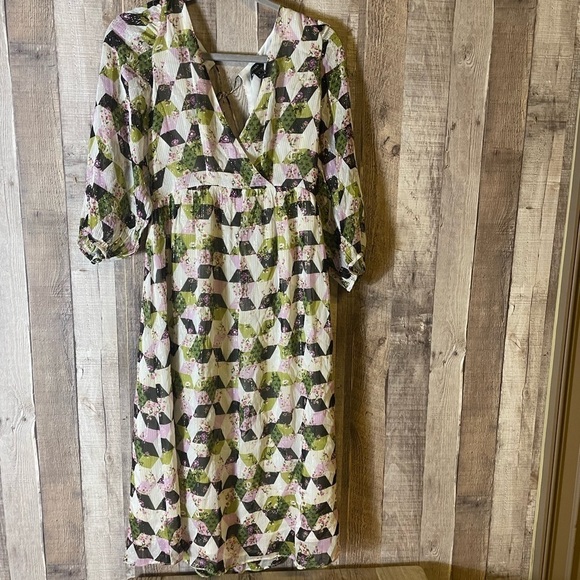 J Crew Lurex chiffon midi dress - Picture 3 of 10